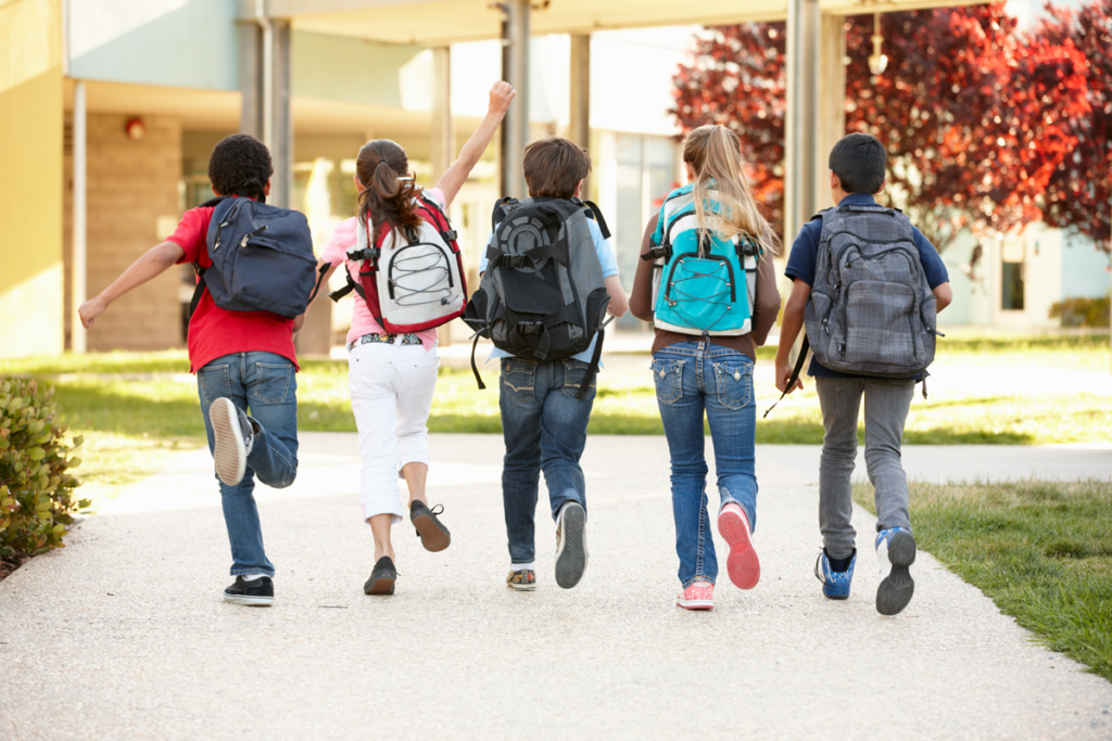 Kids Running at School